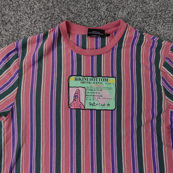 Spongebob Shirt Mens Small Pink Purple Nickelodeon Patrick Star Driver License - Picture 2 of 10
